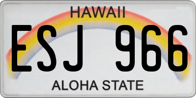 HI license plate ESJ966