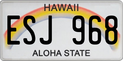 HI license plate ESJ968