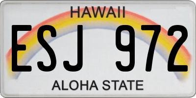 HI license plate ESJ972