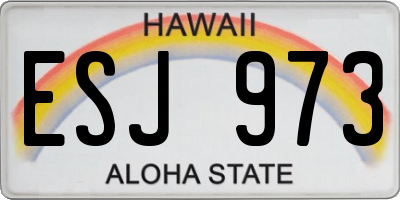 HI license plate ESJ973