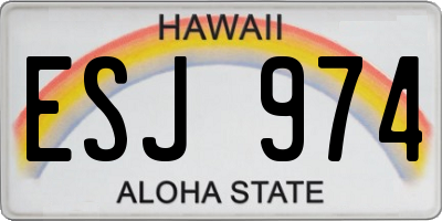 HI license plate ESJ974