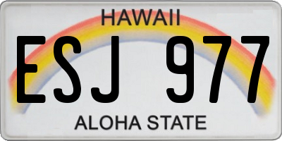 HI license plate ESJ977