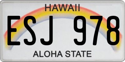HI license plate ESJ978