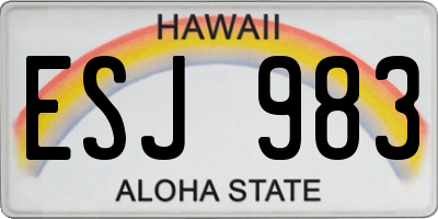 HI license plate ESJ983