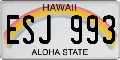 HI license plate ESJ993