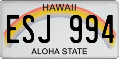 HI license plate ESJ994