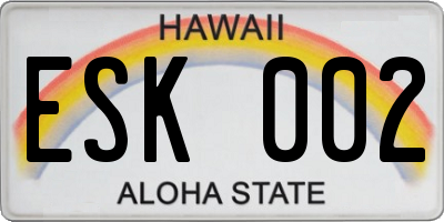 HI license plate ESK002