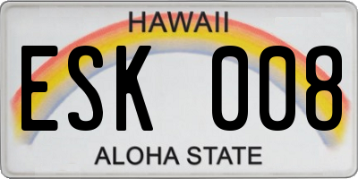 HI license plate ESK008