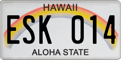 HI license plate ESK014