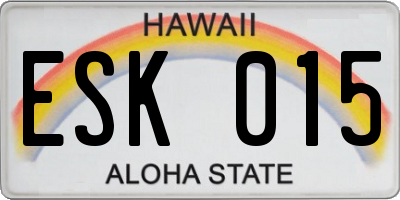 HI license plate ESK015