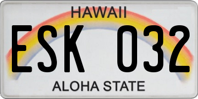 HI license plate ESK032