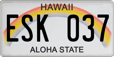 HI license plate ESK037