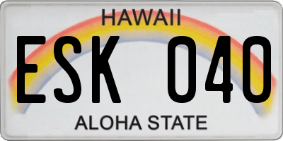 HI license plate ESK040