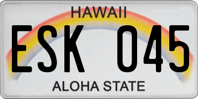 HI license plate ESK045