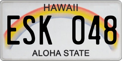 HI license plate ESK048