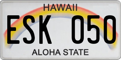 HI license plate ESK050