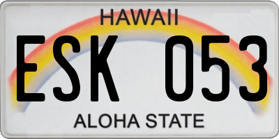 HI license plate ESK053