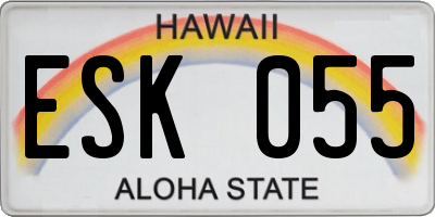 HI license plate ESK055