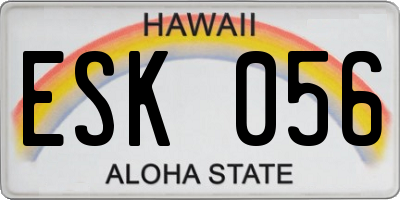 HI license plate ESK056