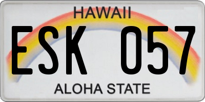 HI license plate ESK057