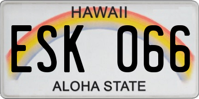 HI license plate ESK066