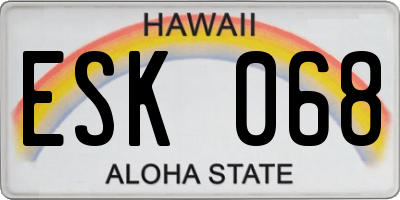 HI license plate ESK068