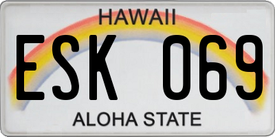 HI license plate ESK069