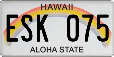 HI license plate ESK075