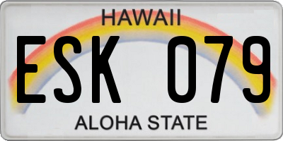 HI license plate ESK079