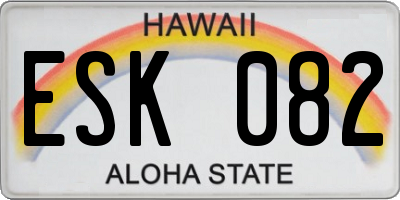 HI license plate ESK082