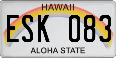 HI license plate ESK083