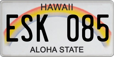 HI license plate ESK085