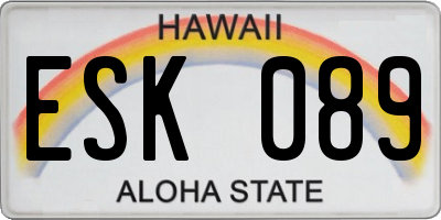HI license plate ESK089