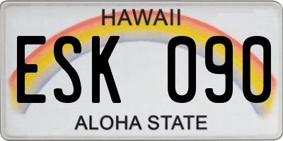 HI license plate ESK090