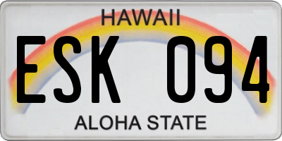 HI license plate ESK094