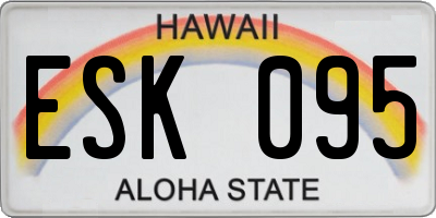 HI license plate ESK095
