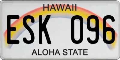 HI license plate ESK096
