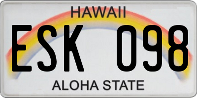 HI license plate ESK098