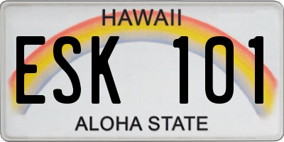 HI license plate ESK101
