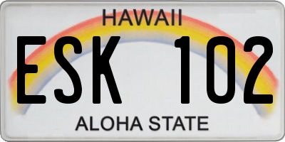 HI license plate ESK102
