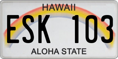 HI license plate ESK103