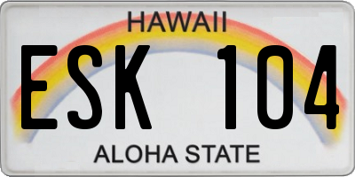 HI license plate ESK104