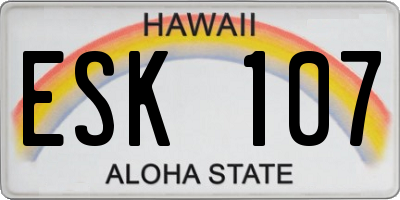 HI license plate ESK107