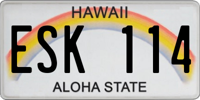 HI license plate ESK114