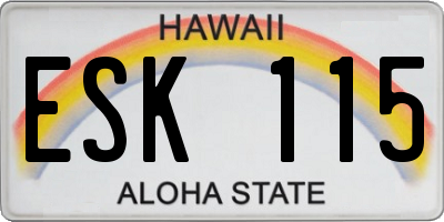 HI license plate ESK115