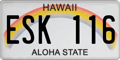 HI license plate ESK116