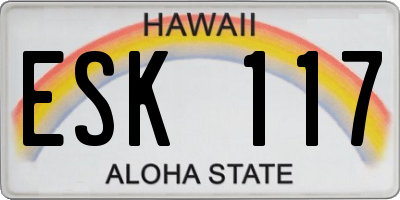 HI license plate ESK117