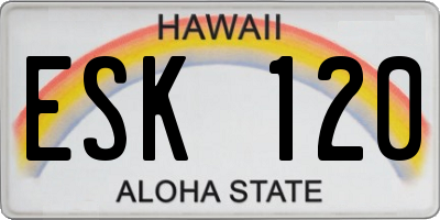HI license plate ESK120