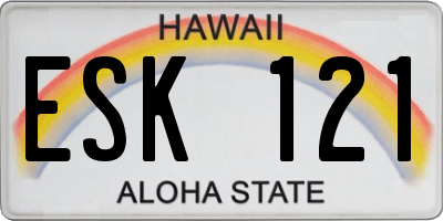 HI license plate ESK121