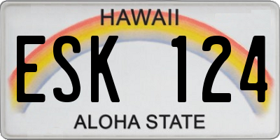 HI license plate ESK124